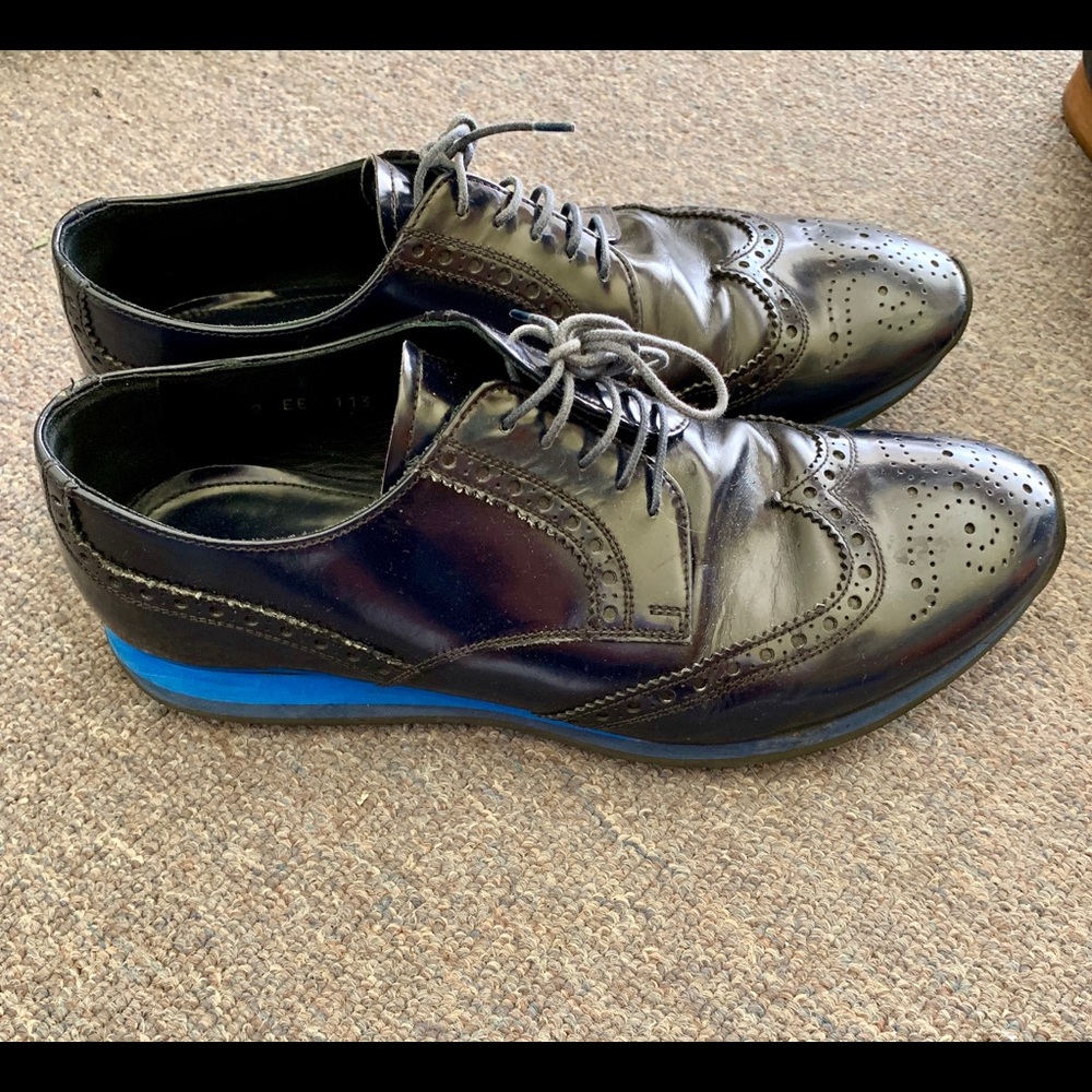 Prada Oxford EU 41 US9 Men’s Black/Blue Lace